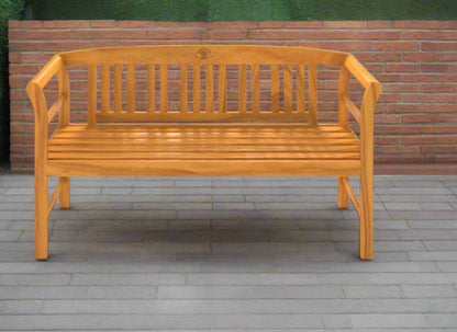 3 Seater Wooden Garden Bench with Armrest - 158cm
