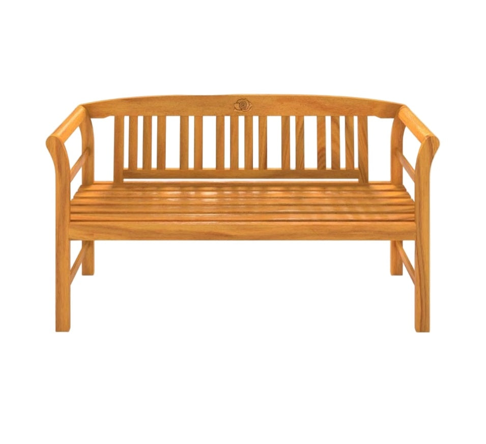 3 Seater Wooden Garden Bench with Armrest - 158cm
