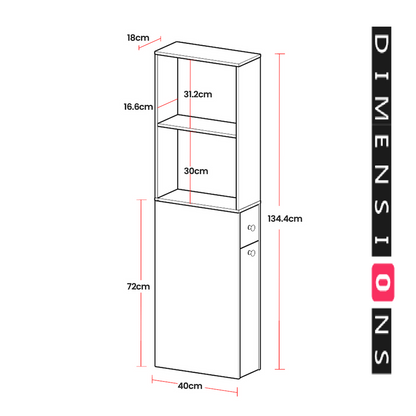 Tall Slim Bathroom Storage Cabinet – Freestanding Narrow Unit with Drawers & Adjustable Shelf White