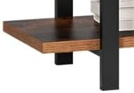 Tall 6-Tier Bookcase 210cm Vintage Brown & Black Freestanding Bookshelf for Living Room & Office