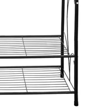 Heavy Duty Garment Clothes Rail Rack with Shelves Metal Coat Stand Hanging Pole Black