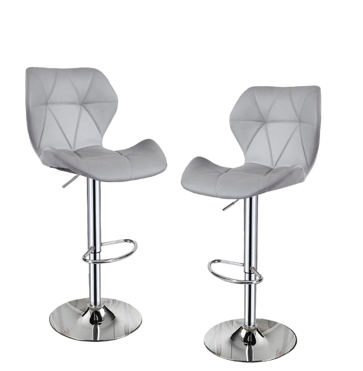 Set of 2 Adjustable Swivel Bar Stools with Backrest Gas Lift Kitchen Breakfast Chairs