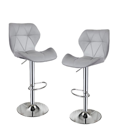 Set of 2 Adjustable Swivel Bar Stools with Backrest Gas Lift Kitchen Breakfast Chairs