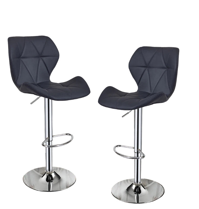 Set of 2 Adjustable Swivel Bar Stools with Backrest Gas Lift Kitchen Breakfast Chairs