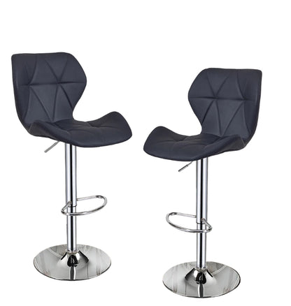 Set of 2 Adjustable Swivel Bar Stools with Backrest Gas Lift Kitchen Breakfast Chairs