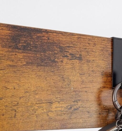 Entryway Coat Hanger Stand with Shoe Bench & Mirror Black Rustic Oak Hallway Storage Unit