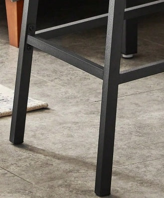 Set of 2 Industrial Bar Stools Rustic Brown & Black Breakfast Kitchen Counter Chairs