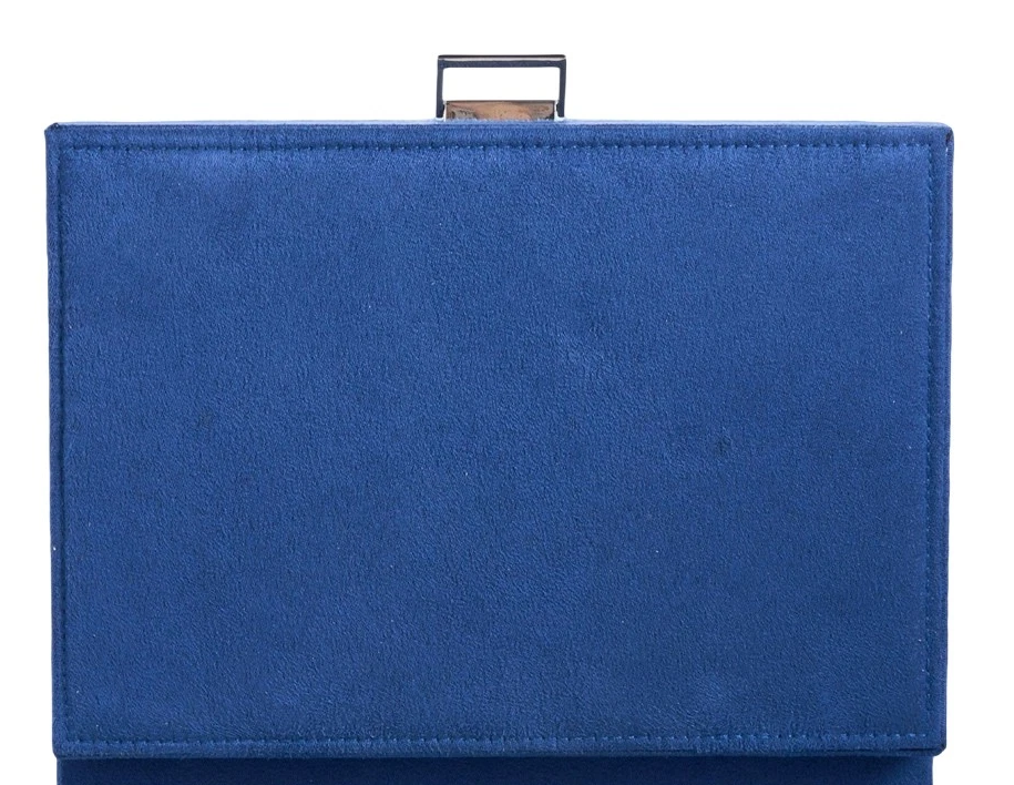 3-Layer Blue Jewellery Box with Lock, Drawer Organizer for Rings, Earrings & Necklaces