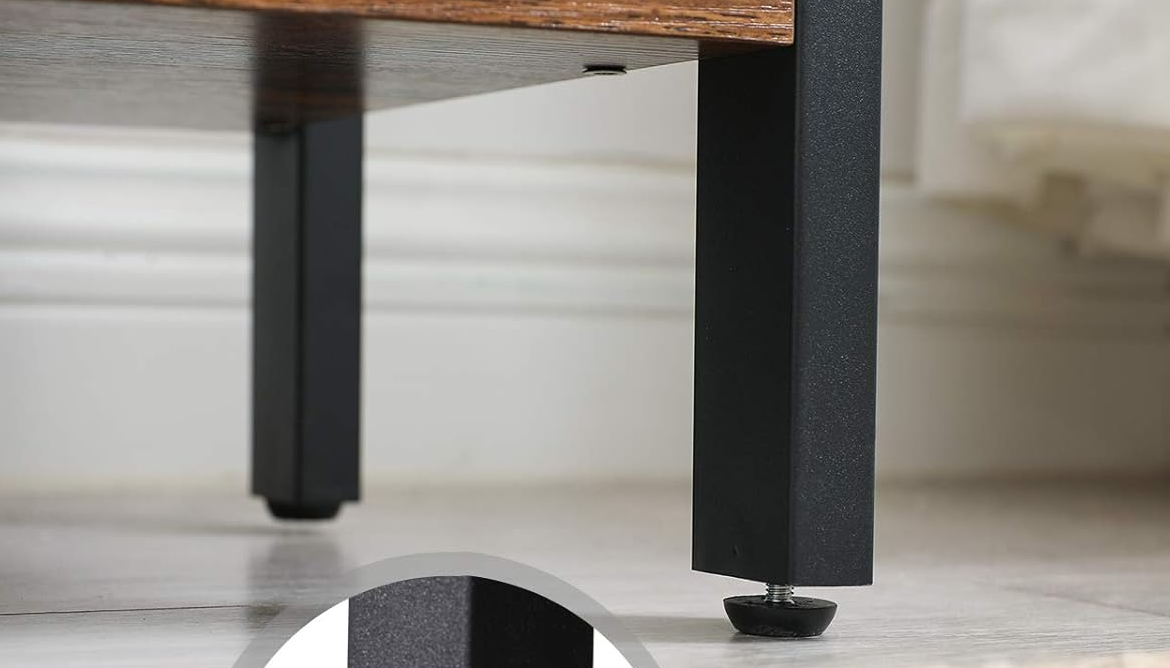 Industrial 4-Tier Bookcase with Doors