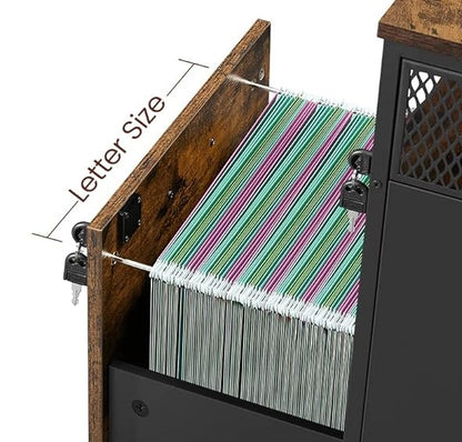 Mobile Filing Cabinet with Lockable Drawers  | Wheels with Open Shelf for A4 & Letter Files