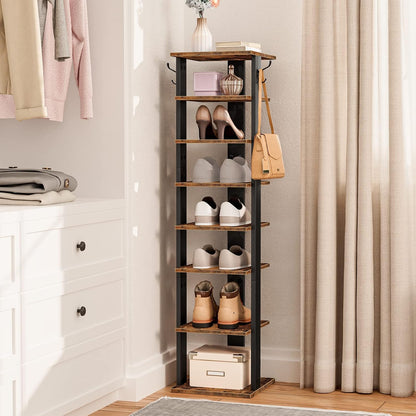 8 Tier Shoe Rack - Tall and Narrow with Vertical Storage