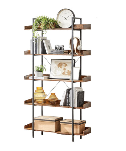 Industrial 5 Tier Bookcase Shelving