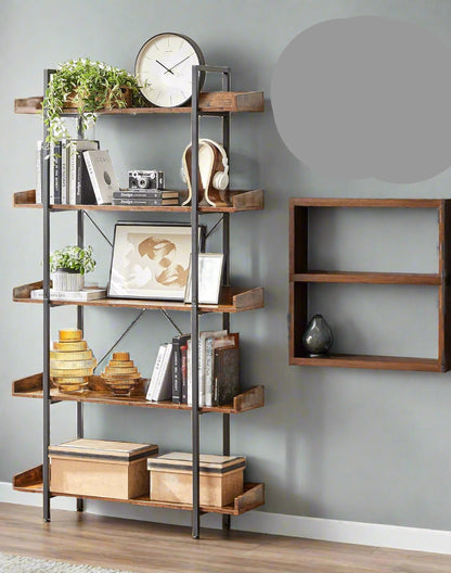 Industrial 5 Tier Bookcase Shelving