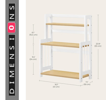 3 Tier Spice Rack Kitchen Countertop Storage Shelf Natural for Herbs