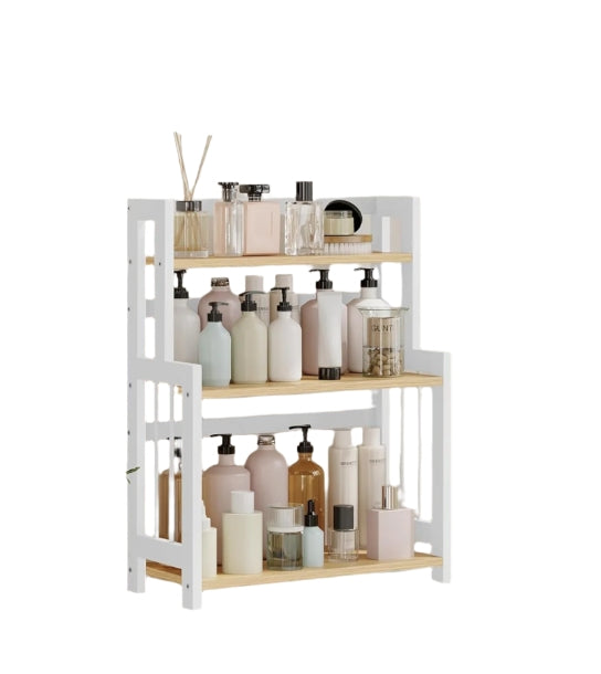 3 Tier Spice Rack Kitchen Countertop Storage Shelf Natural for Herbs