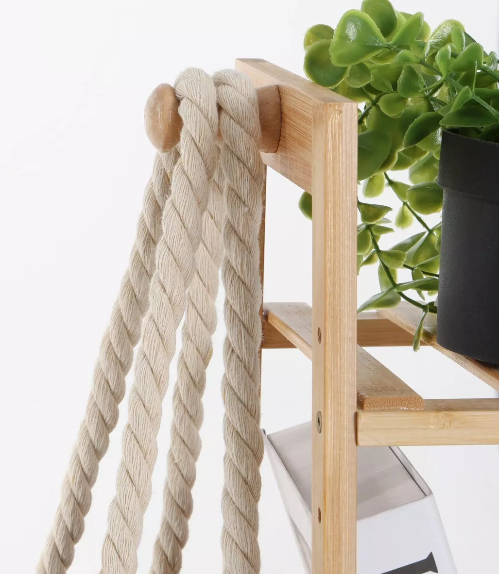 Bamboo Clothes Storage Rack with Shelves and Hanging Rail, Freestanding Garment Organizer