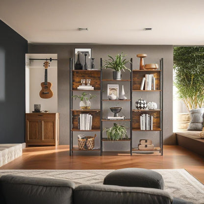 Industrial 14 Shelf Bookcase