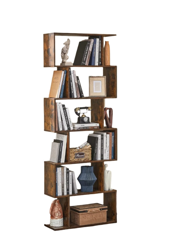 6-Tier Modern Style Bookcase Shelf - Storage Unit