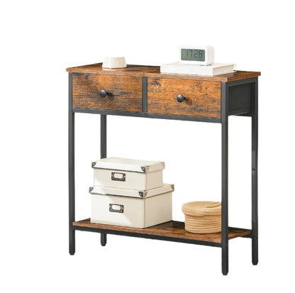 Rustic Console Table with Storage - Ideal for Living Room and Hallway