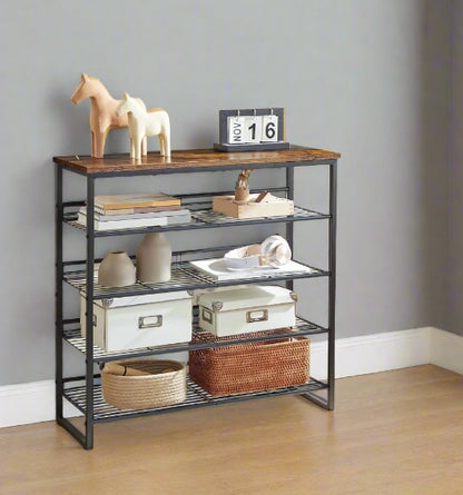 5-Tier Adjustable Shoe Rack - Shoe Organizer for Entryway