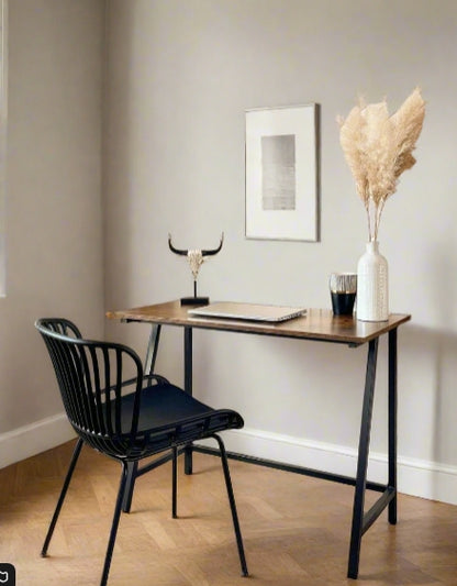 Computer Desk – Industrial Writing Desk with Steel Frame Table for Home Office & Study