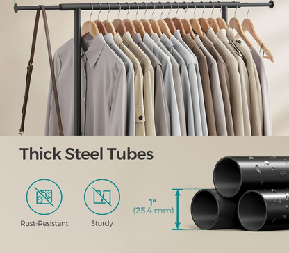 Adjustable Clothes Rail in Ink Black and Sturdy Construction