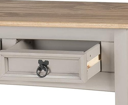 Grey Solid Pine Sideboard – 3-Drawer Rustic Cabinet