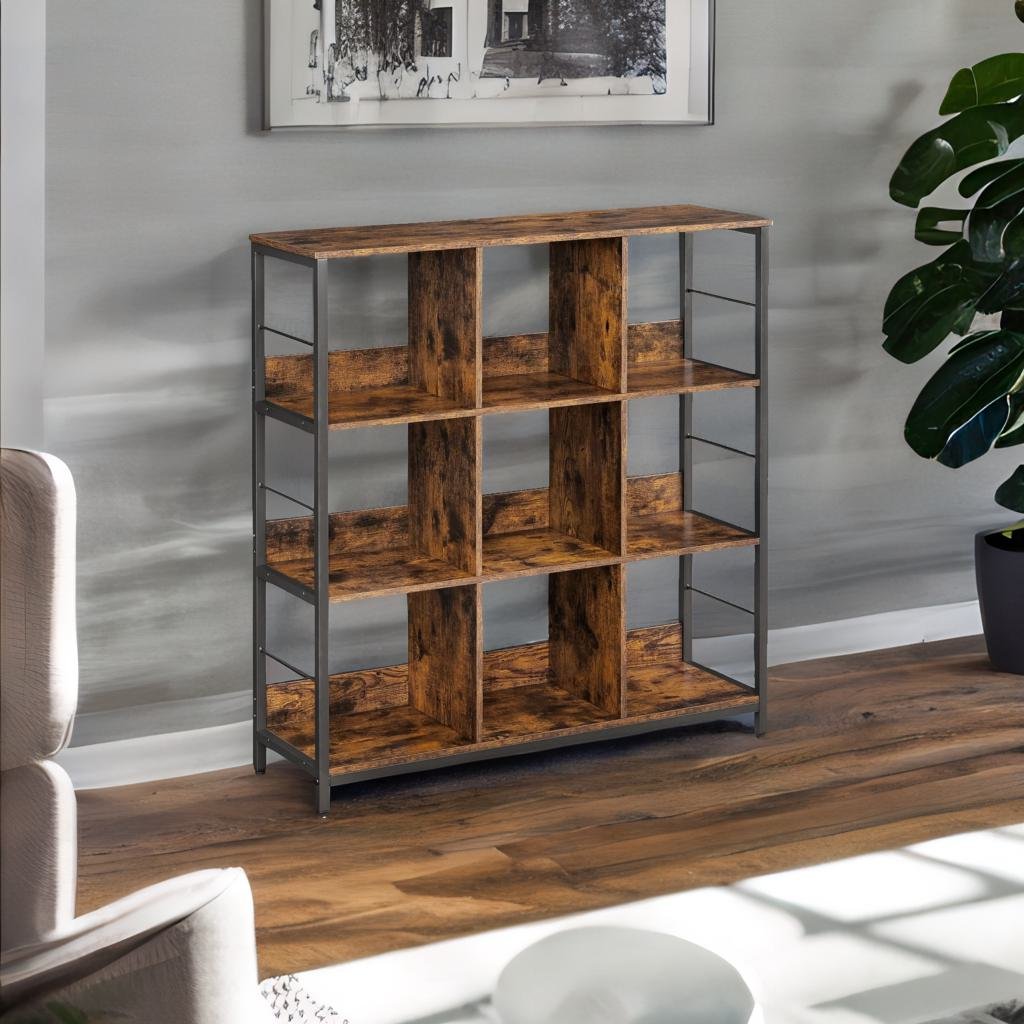 3-Tier Industrial Ladder Shelf Bookcase