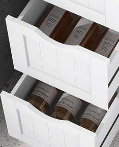 3-Drawer Floor Cabinet – Compact White Storage Unit for Bathroom and Bedroom
