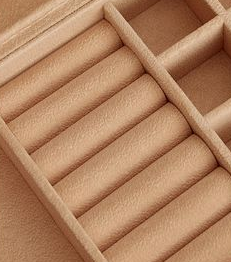 3-Tier Jewellery Box with Glass Lid – Caramel Brown & Gold Organiser with Velvet Lining