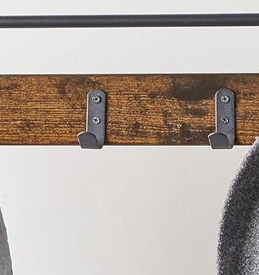 Industrial Coat Stand with Shoe Storage Bench - 3-in-1 Design