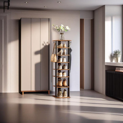 8 Tier Shoe Rack - Tall and Narrow with Vertical Storage