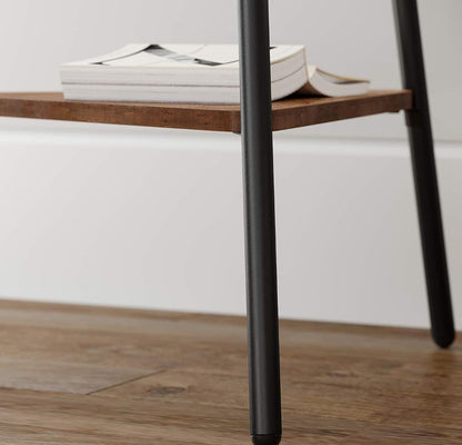 Industrial Coat Rack Stand with 2 Shelves – Freestanding Hall Tree with 6 Hooks