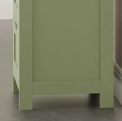 Green Bathroom Floor Storage Cabinet – Freestanding Unit with 4 Drawers