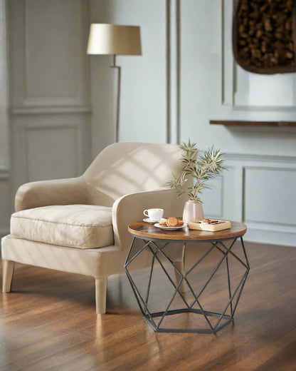 Set of 2 Industrial Coffee Tables - Geometric Design