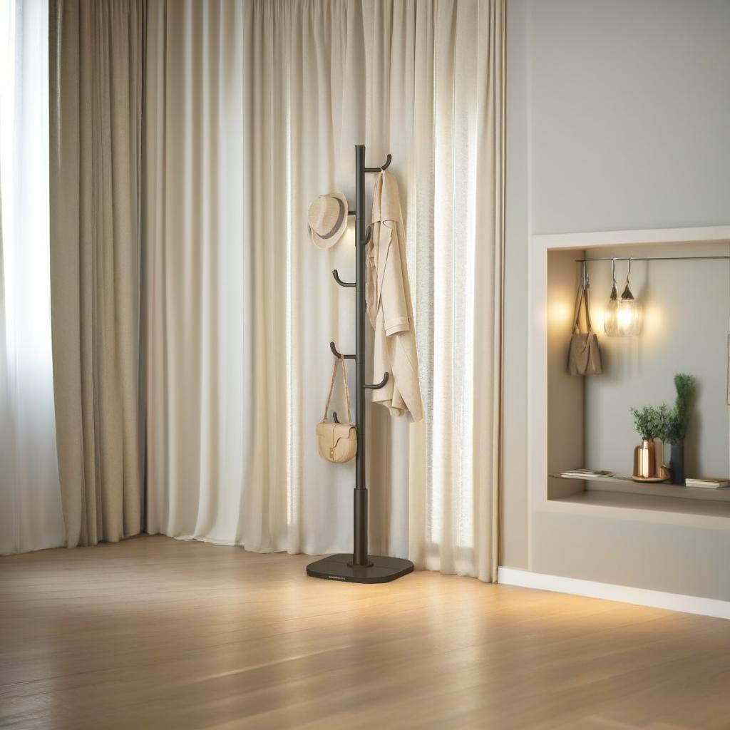 Tall Cactus-Shaped Coat Rack – 8 Sturdy Hooks for Coats