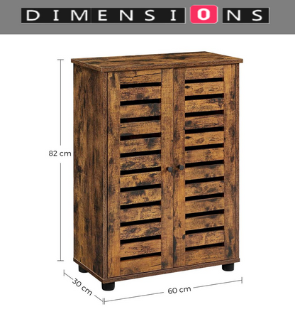 Rustic Bathroom Floor Cabinet – Storage Unit with Doors & Adjustable Shelf