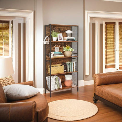 4-Tier Bookcase with Metal Frame