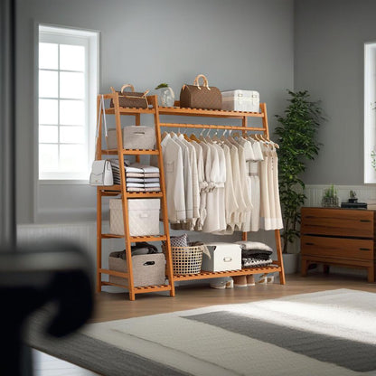Heavy Duty Wooden Clothes Rail - Natural