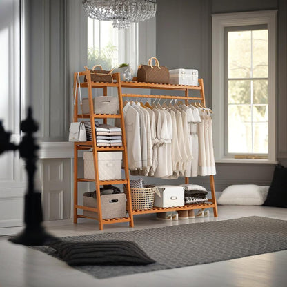 Heavy Duty Wooden Clothes Rail - Natural
