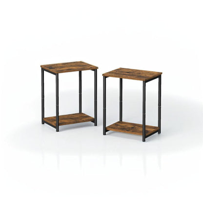 rustic end tables set of 2