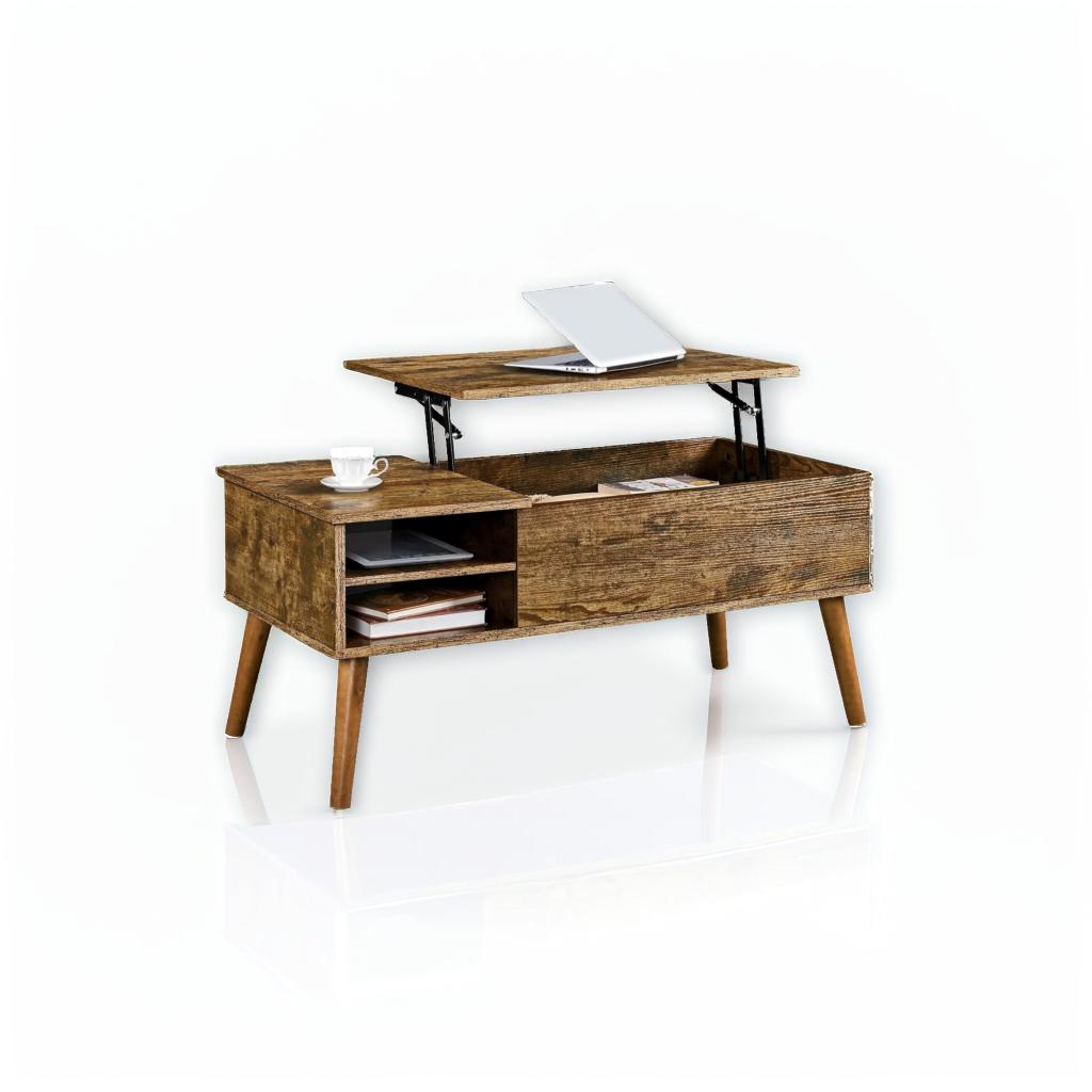 Industrial Coffee Table with Hidden Storage