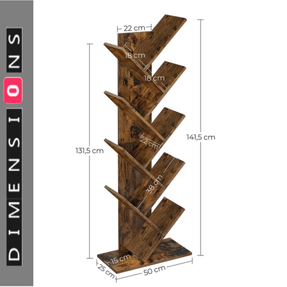 8-Tier Tree Bookshelf Free-standing