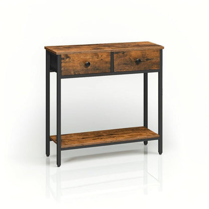 Rustic Console Table with Storage - Ideal for Living Room and Hallway