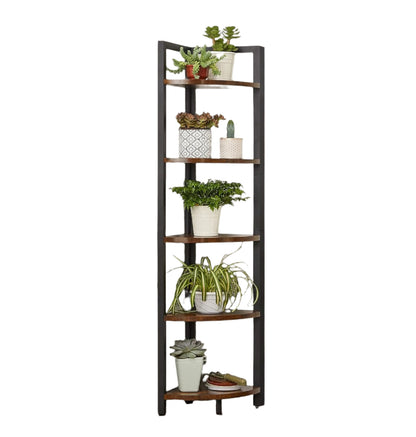 Industrial Style 5-Tier Freestanding Corner Shelf