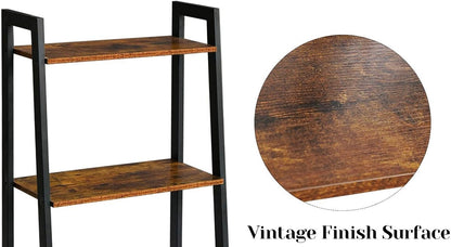 4-Tier Ladder Shelf - Industrial Bookshelf