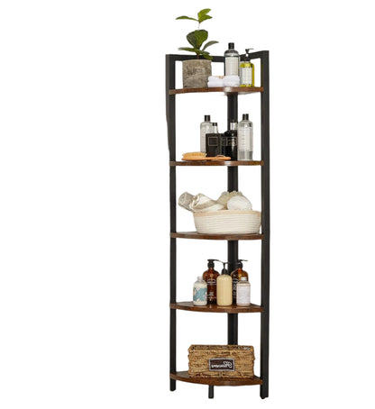 Industrial Style 5-Tier Freestanding Corner Shelf