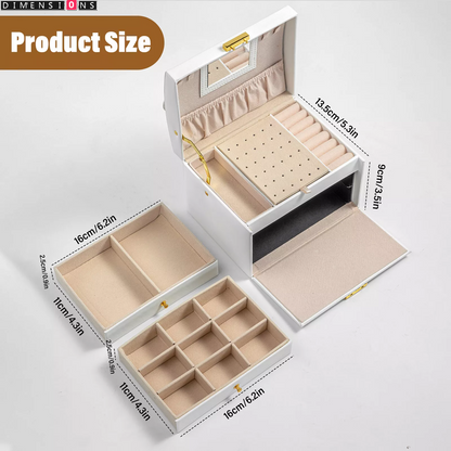 Large Jewelery Box Organizer Drawer Cabinet Necklace Storage Case