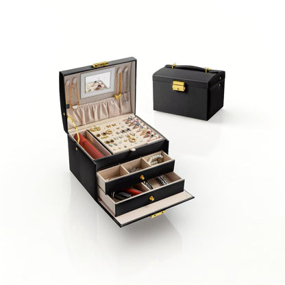 Large Jewelery Box Organizer Drawer Cabinet Necklace Storage Case