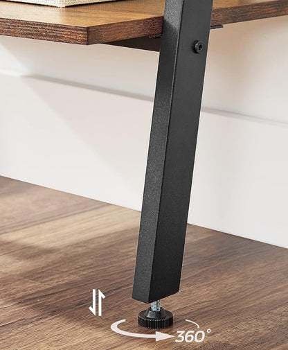 5-Tier Industrial Ladder Shelf – Rustic Metal & Wood Bookshelf